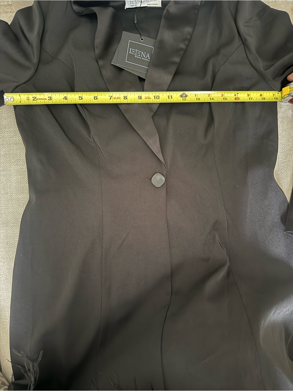 Mac Duggal Black Feather-Hem Blazer Mini Dress - Picture 4 of 7